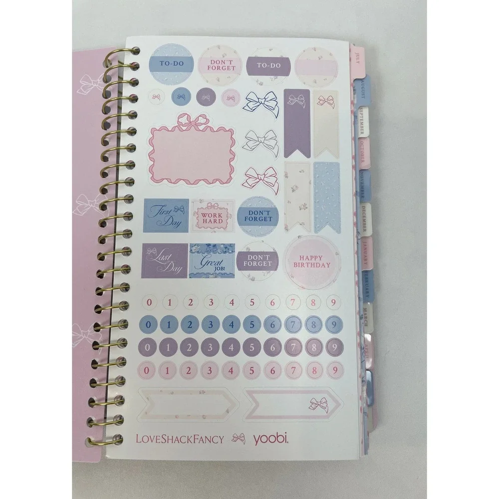 LoveShackFancy x Target Weekly Monthly Student School Planner Rosette Ditsy Blue